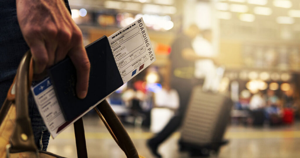 ausgedruckte Boarding pass oder Bordkarte